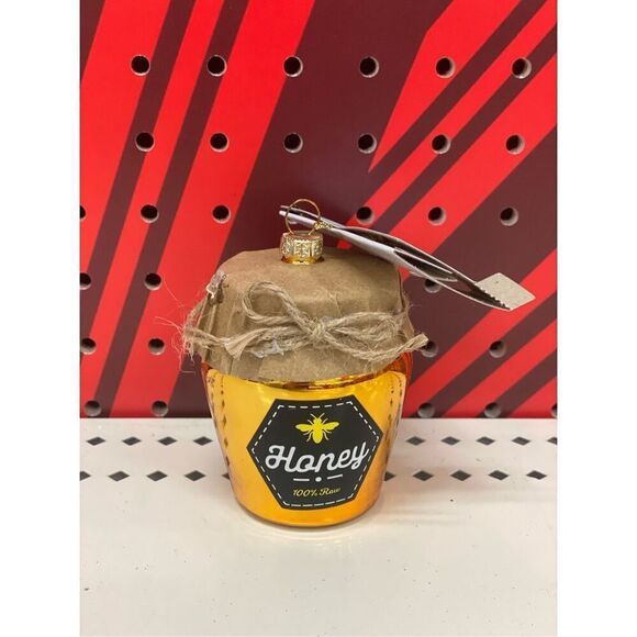 Target Wondershop 4" Honey Jar Glass Gold Christmas Tree Ornament - Picture 1 of 3